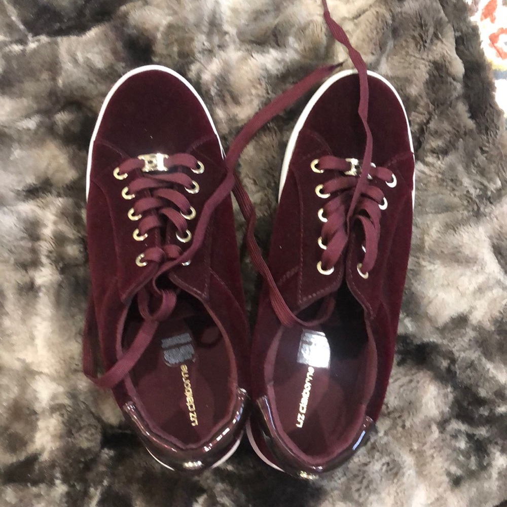 Liz Claiborne velvet maroon sneakers